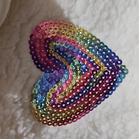 Girls White Knit Cap & Gloves-Fuzzy w/Sequin Heart & Pompom-NWT - Picture 2 of 6